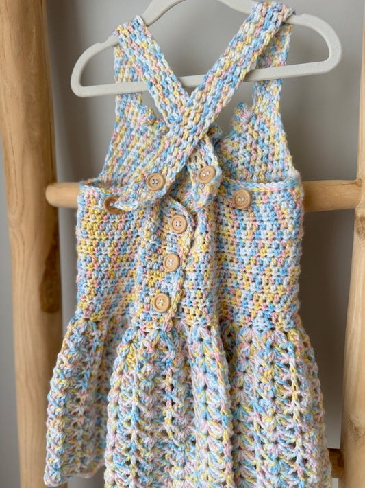 Chelsea Multi-Colour Crochet Dress + Headband
