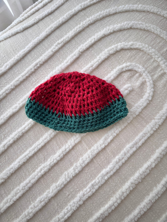 Baby Unisex Green & Red Christmas Beret