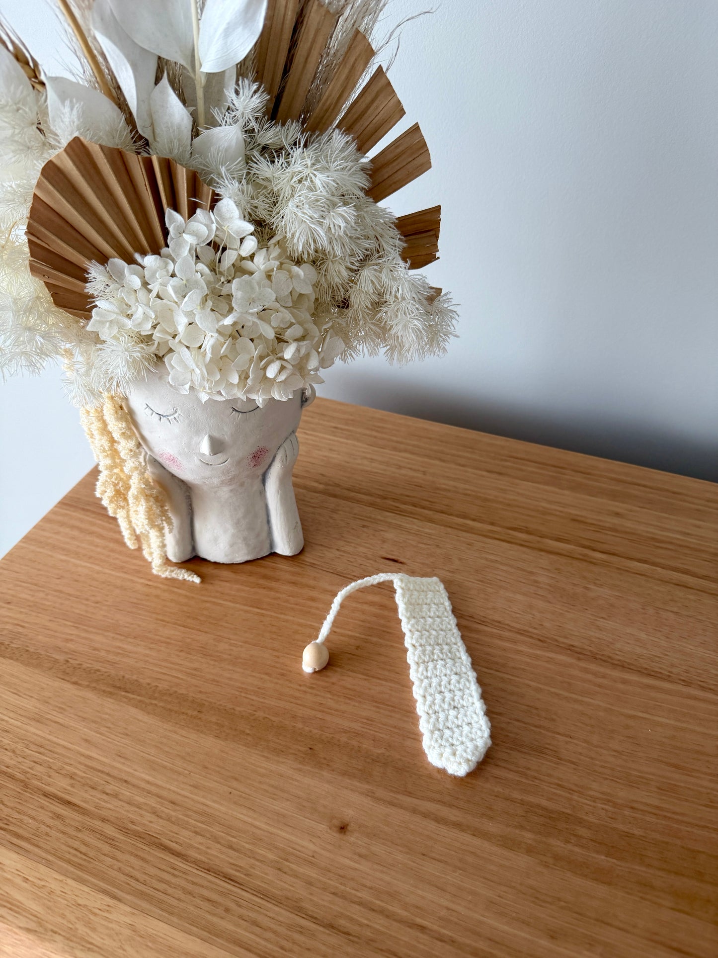 Cream Crochet Bookmark
