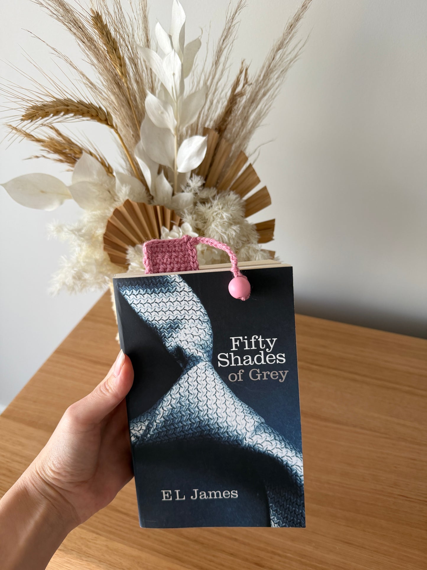 Pink Crochet Bookmark