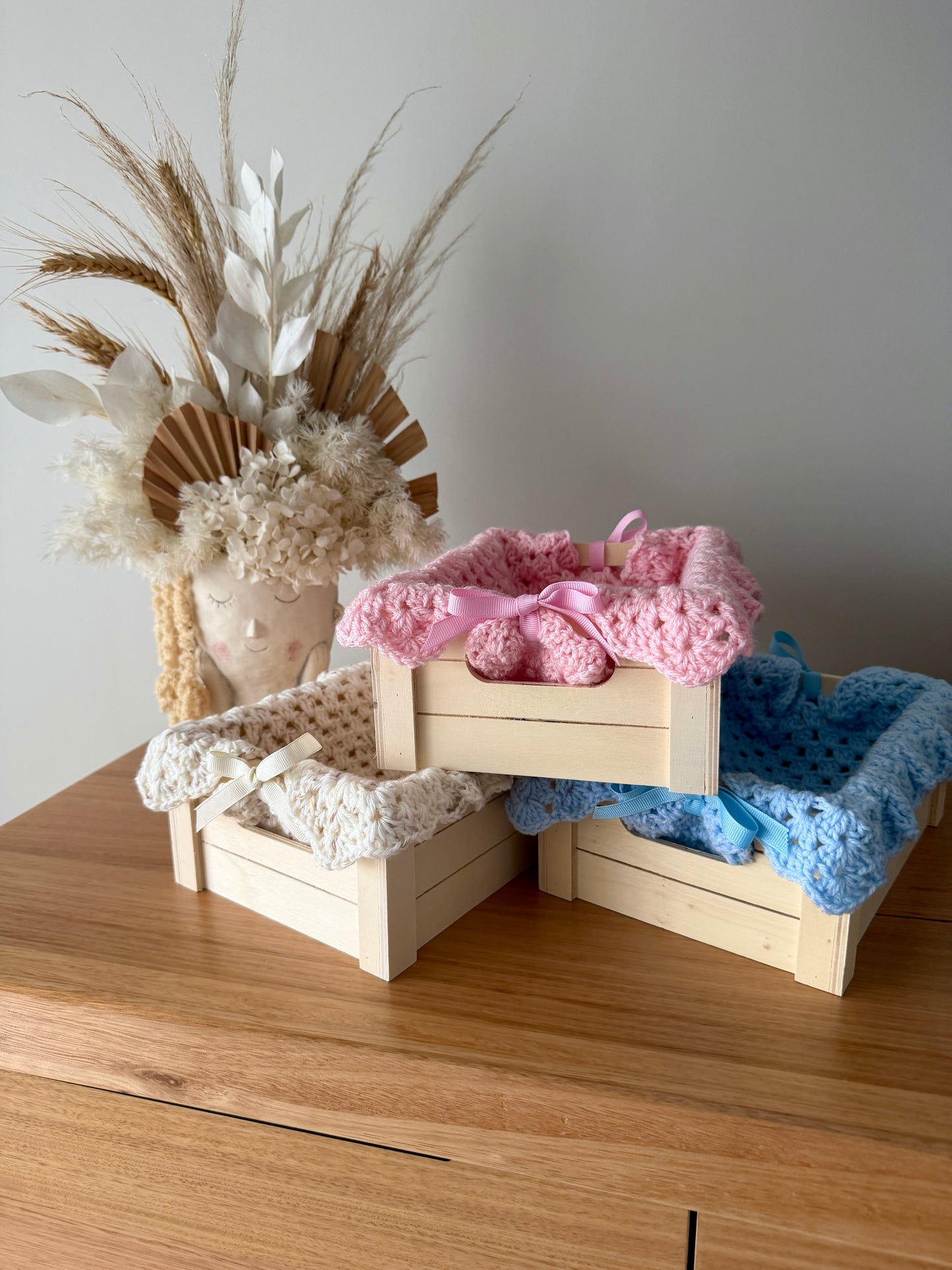 Nappy Box | Crochet Blue