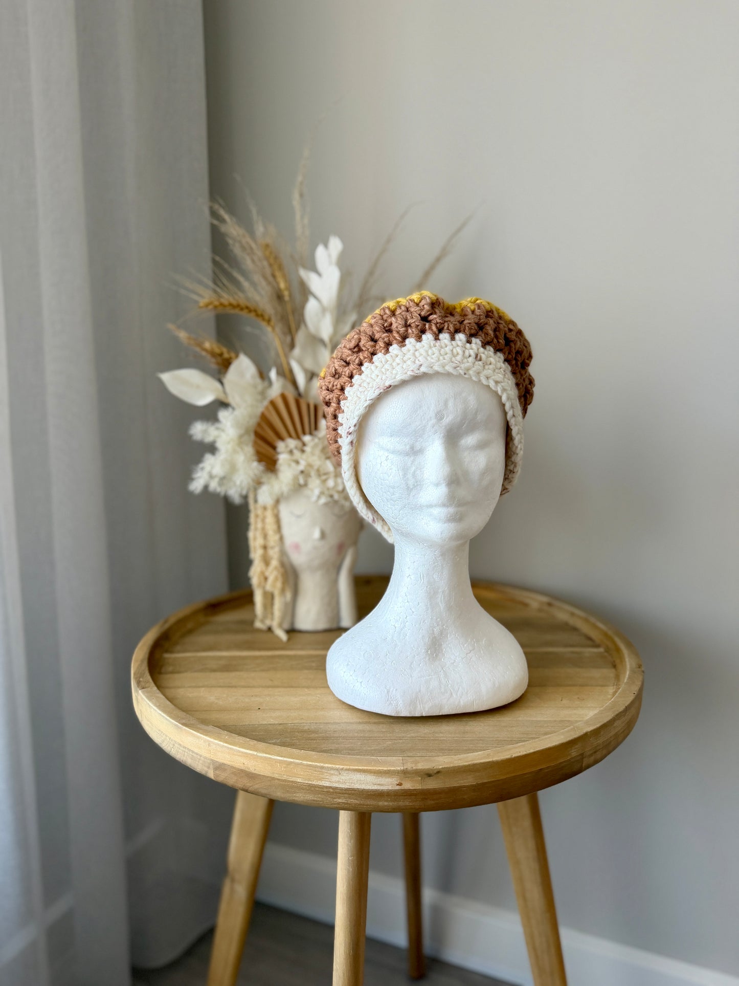 Multi-Coloured Crochet Beret
