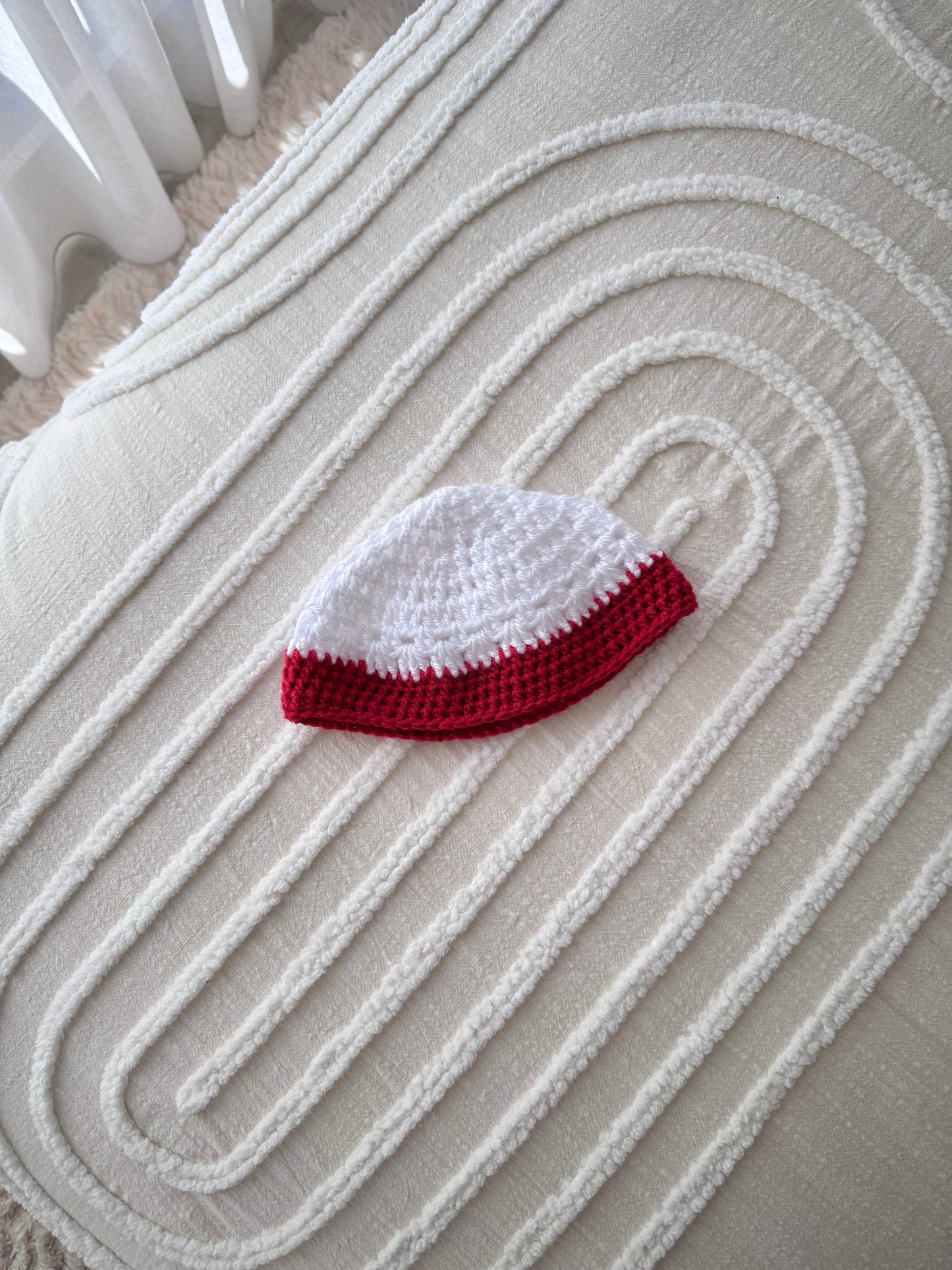 Baby Red & White Unisex Christmas Beret