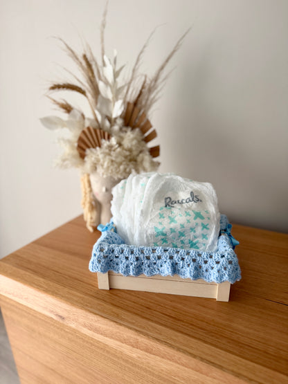 Nappy Box | Crochet Blue