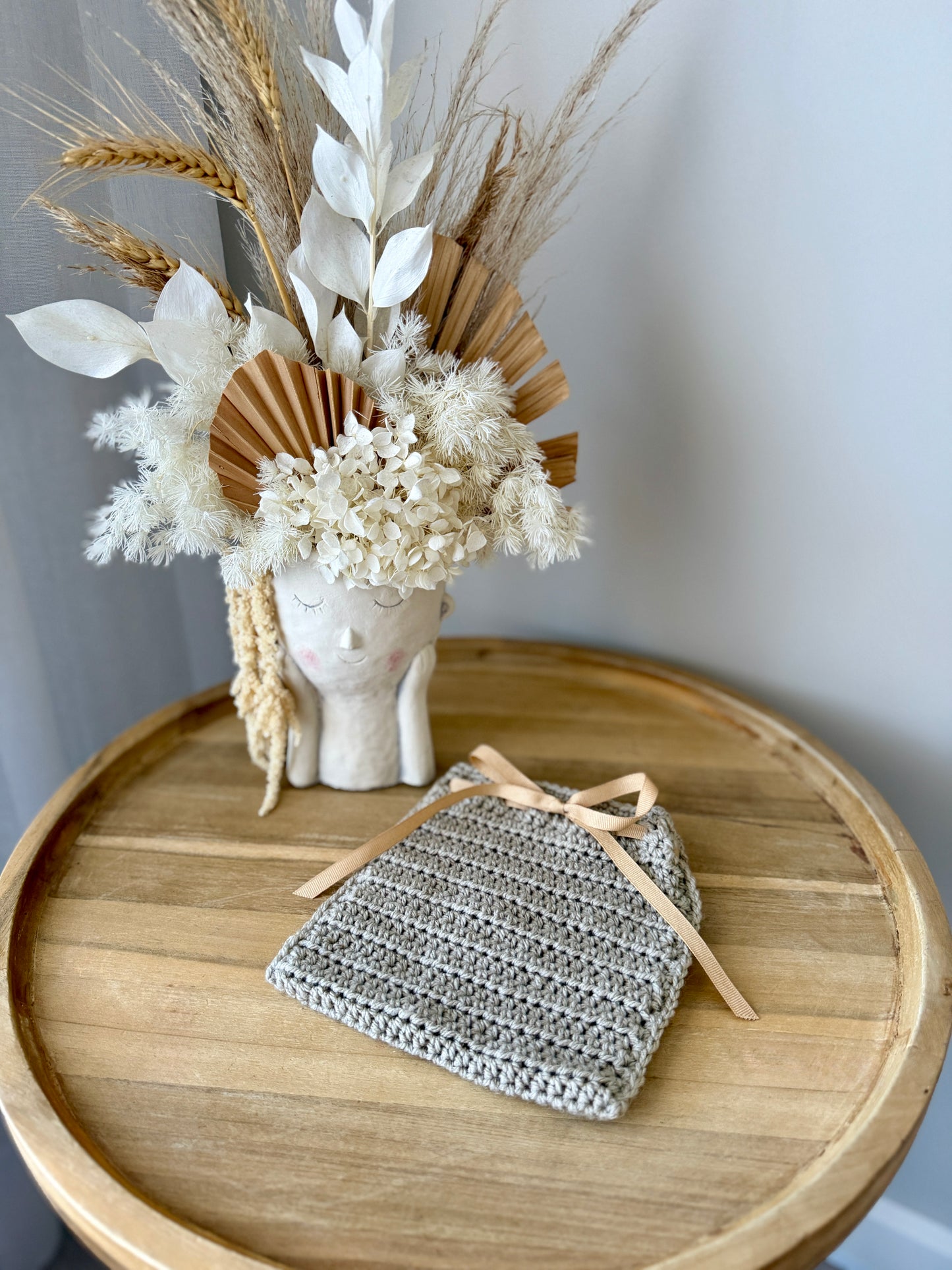 Crochet Pouch with Ribbon Tie