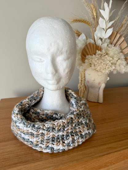 Neutral Crochet Wrap-Around Scarf