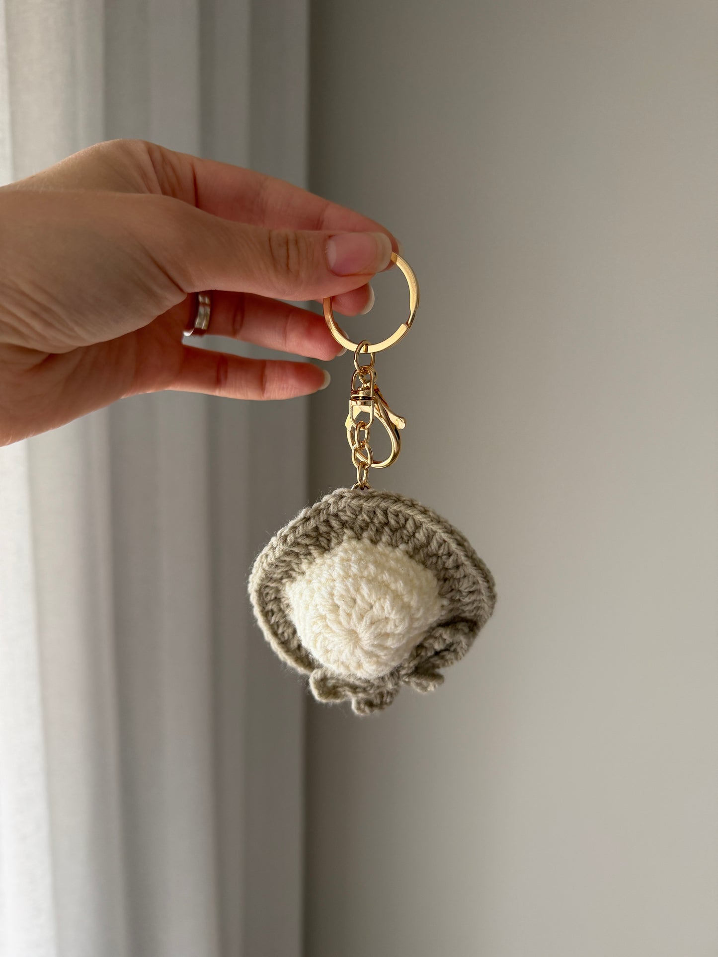 Hat with Bow Crochet Key Chain