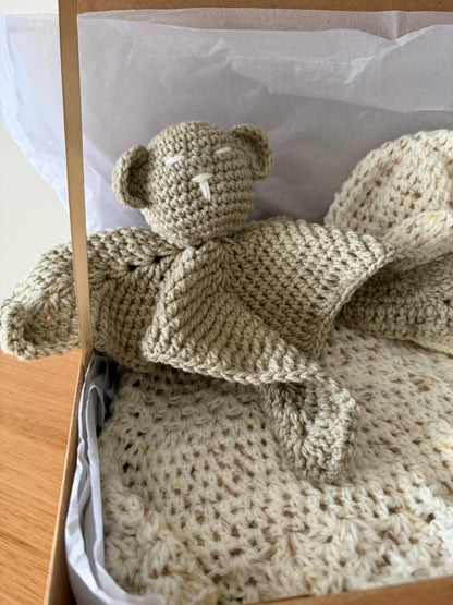 Crochet Gender Neutral Baby Hamper | Beige & Cream