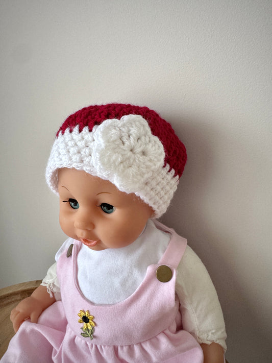Christmas Baby Flower Beret