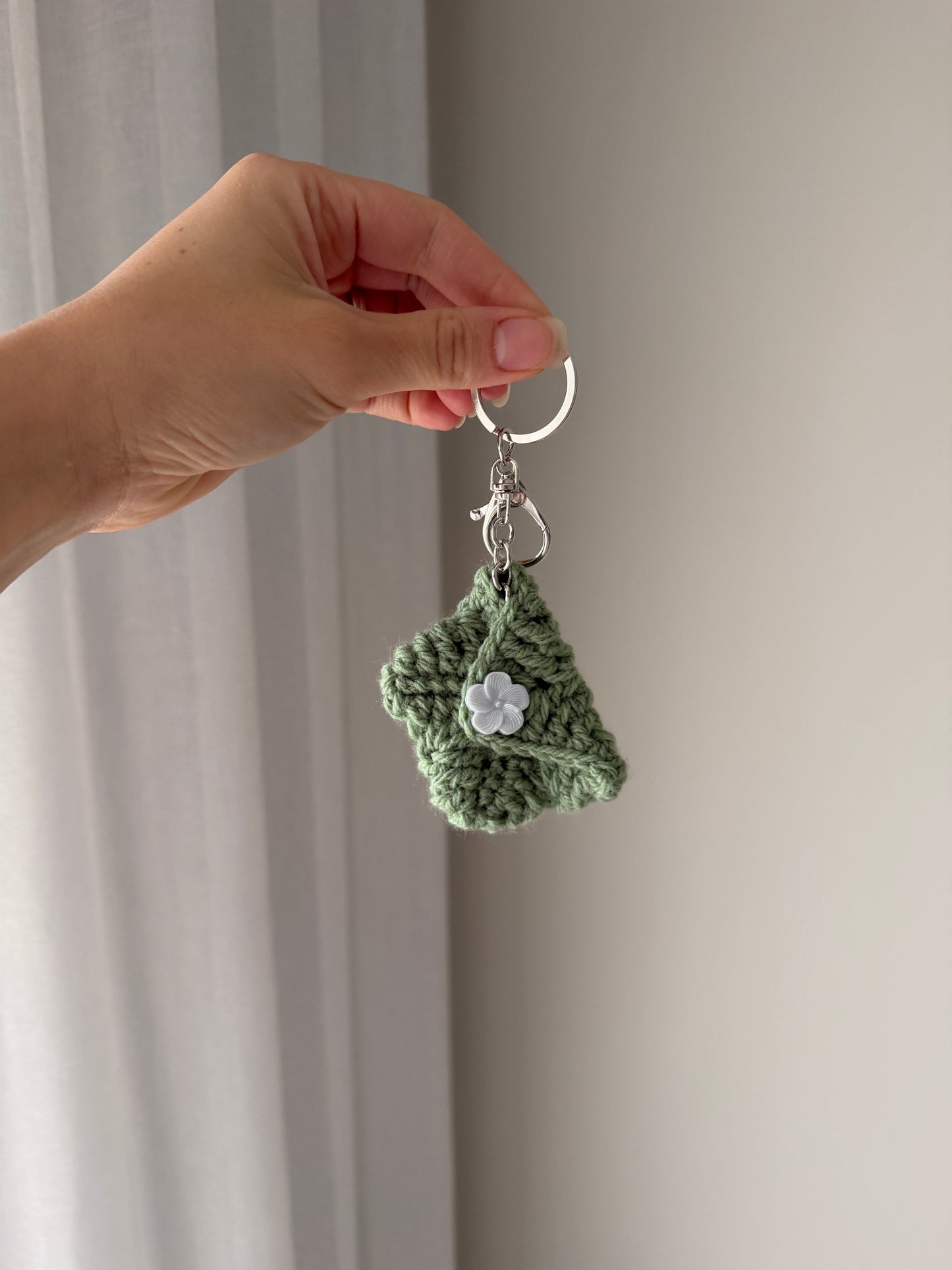 Green Purse Crochet Key Chain