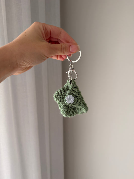 Green Purse Crochet Key Chain