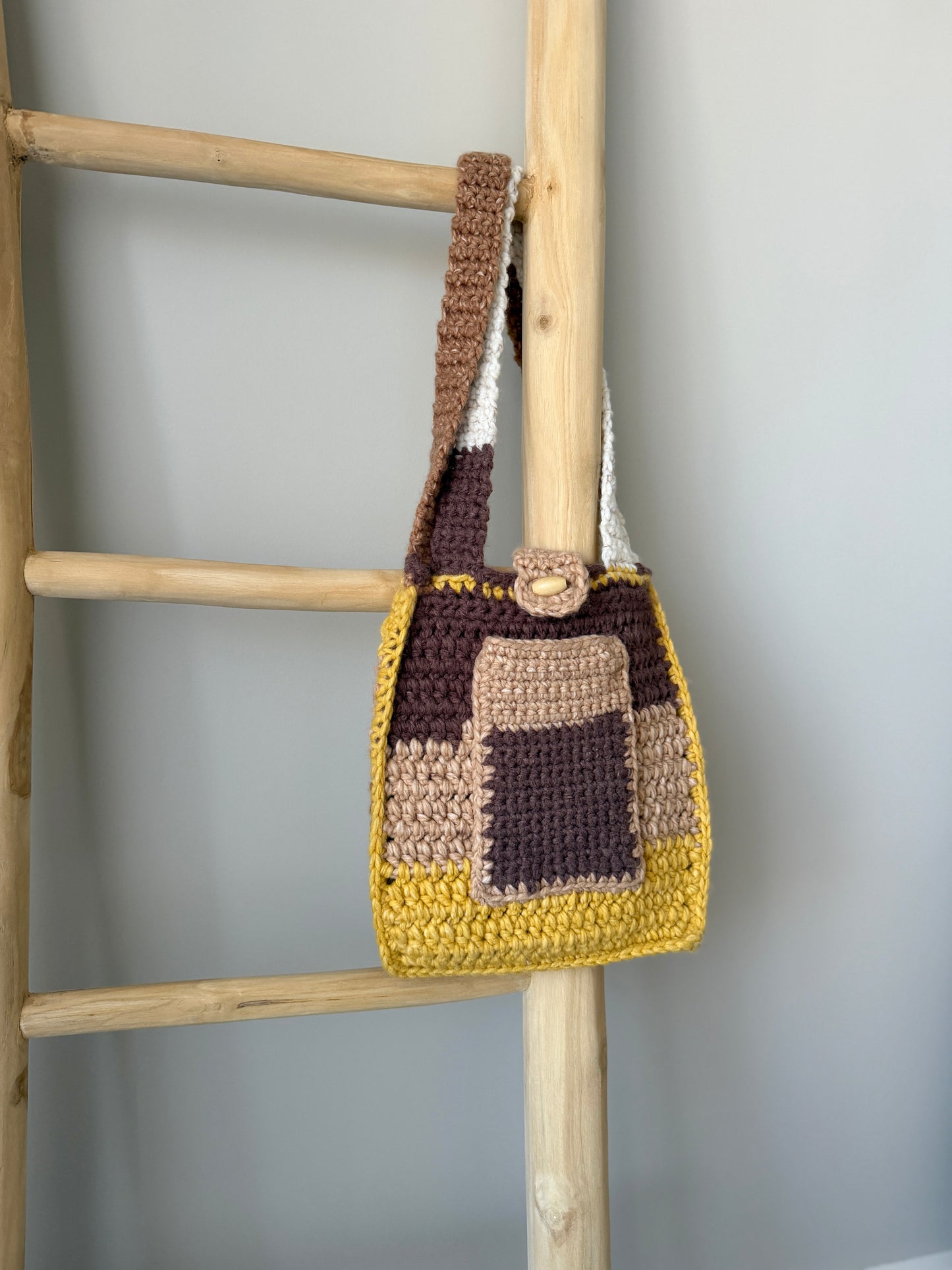Multi-Coloured Crochet Handbag