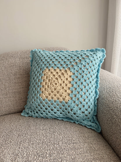Baby Blue Crochet Cushion