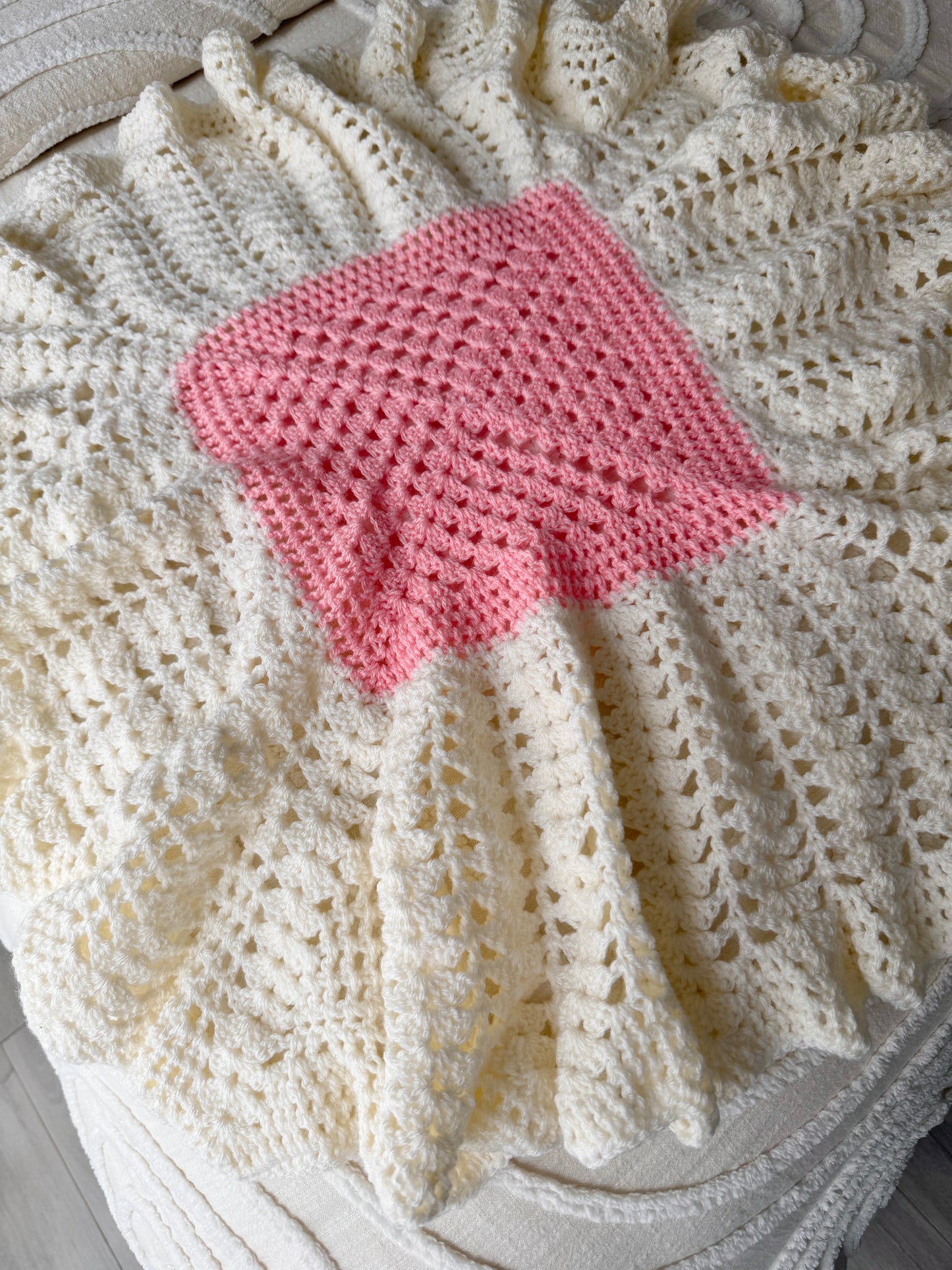 Baby Girl Boxed Crochet Hamper | Pink & Cream