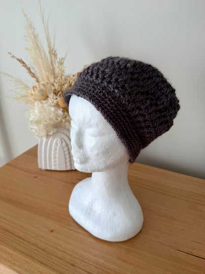 Women’s Crochet Beret | Charcoal