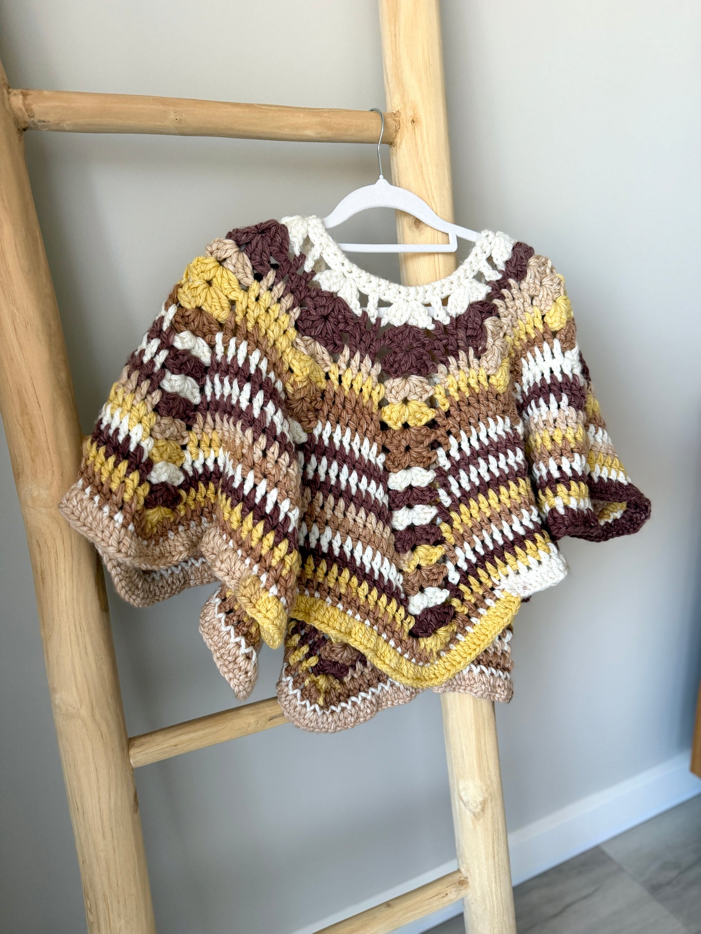 Multi-Coloured Adult Crochet Poncho