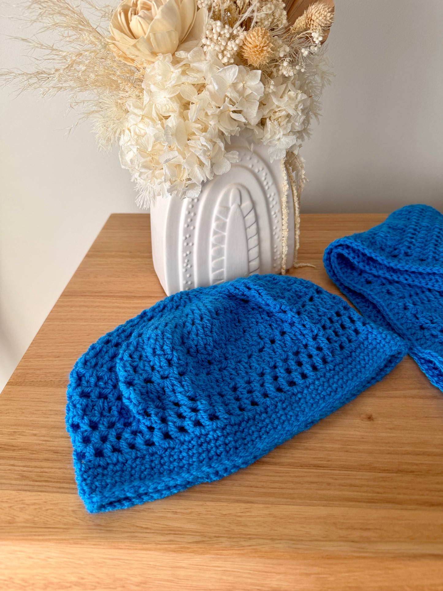 Blue Beret & Scarf Set