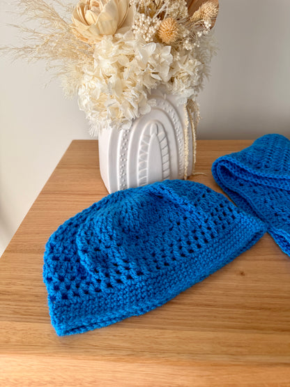 Blue Beret & Scarf Set