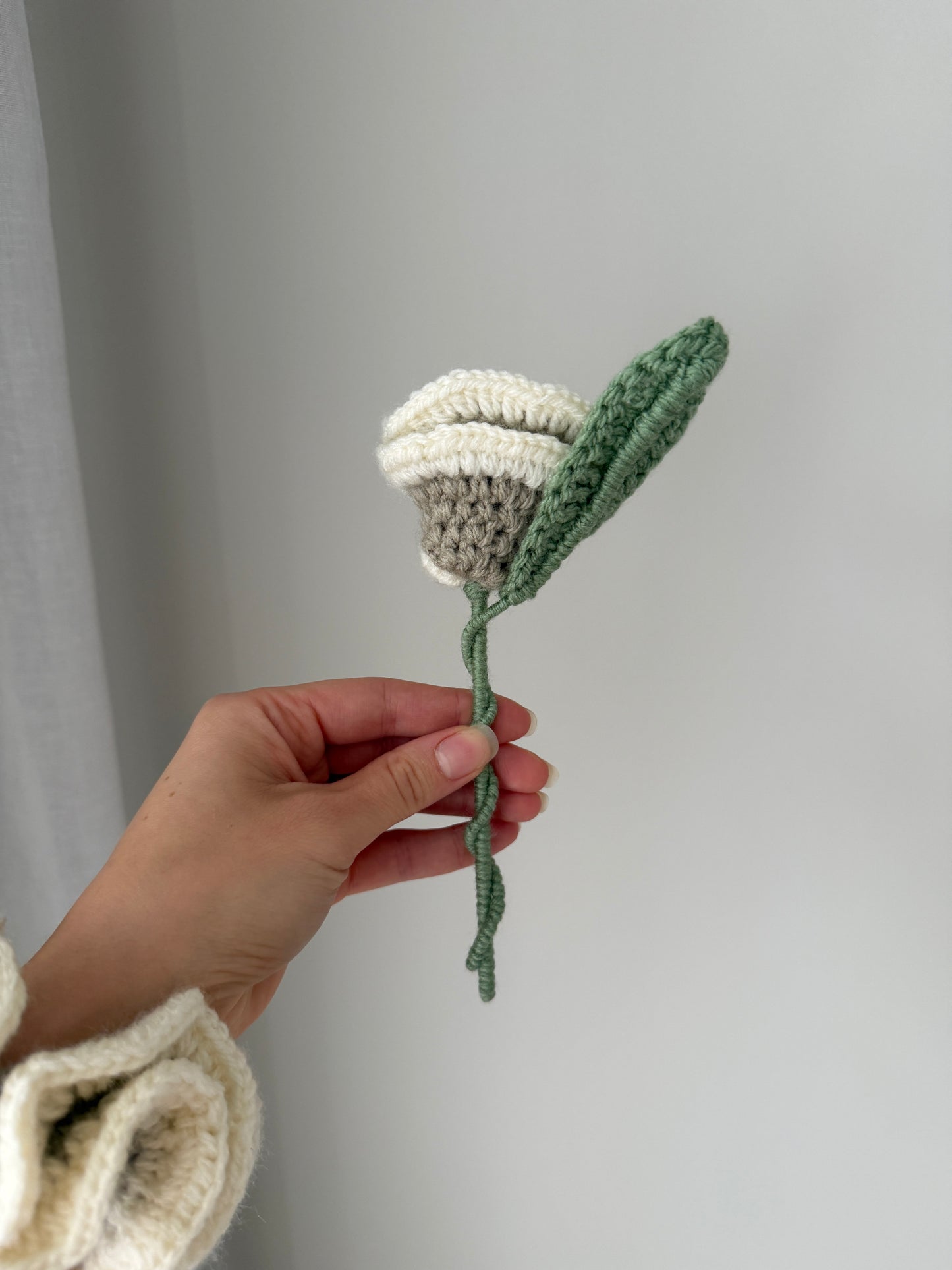 Cream & Beige Single Crochet Rose