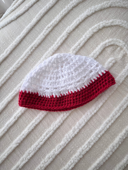 Baby Red & White Unisex Christmas Beret