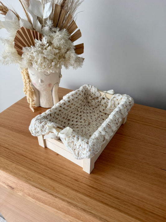 Nappy Box | Crochet Cream/Beige