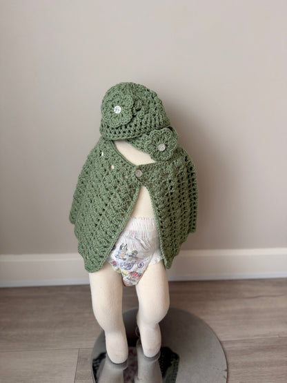 Arabella Crochet Poncho, Beanie + Headband Set