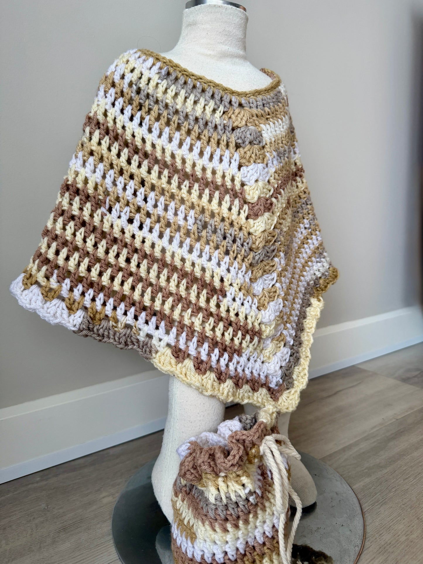 Gigi Crochet Poncho + Bag Set