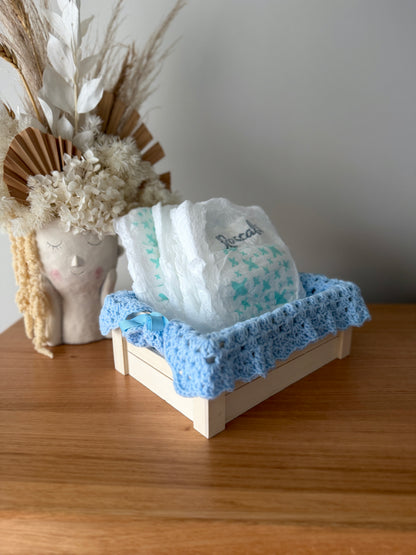 Nappy Box | Crochet Blue
