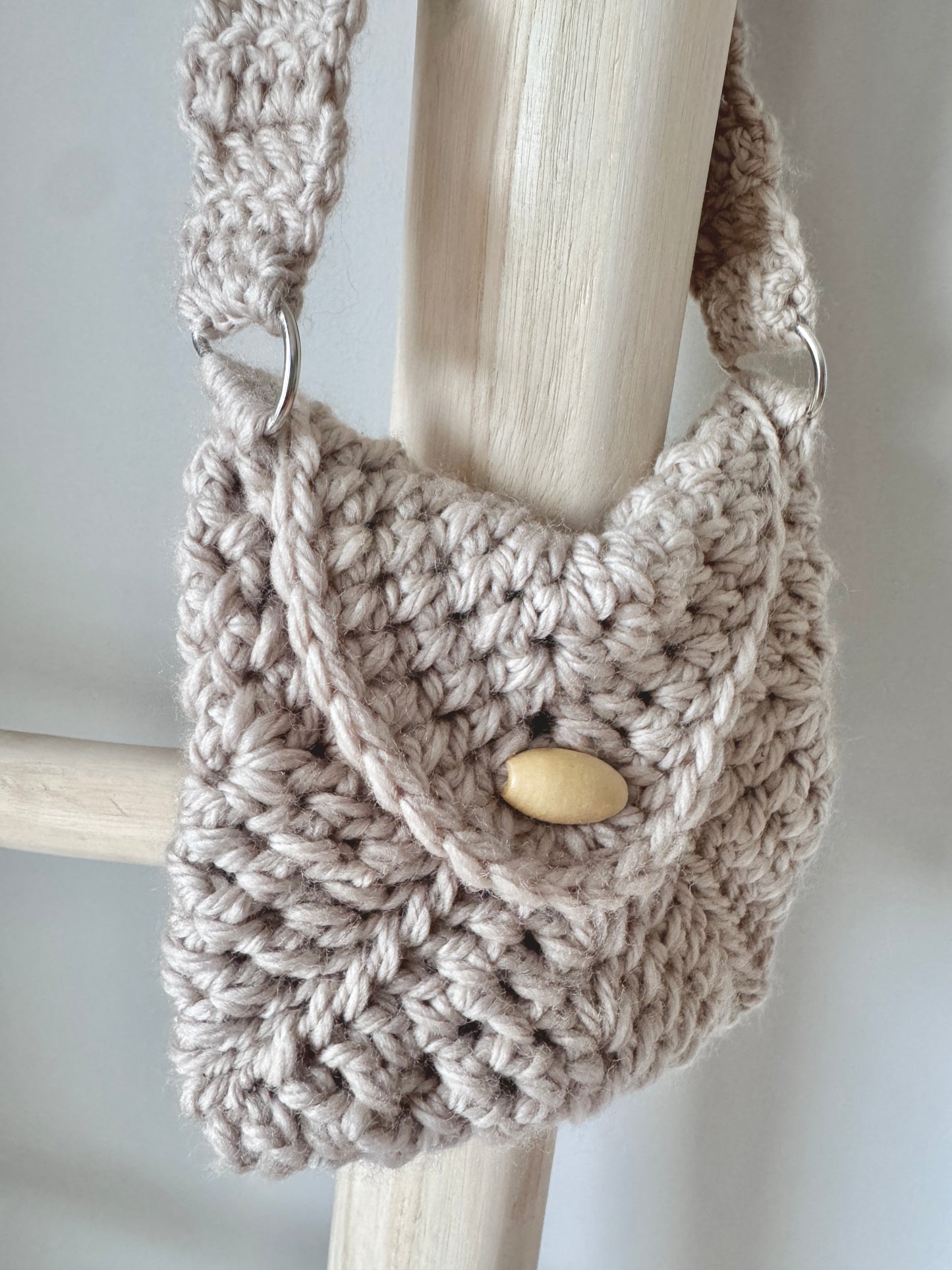 Beige Crochet Handbag
