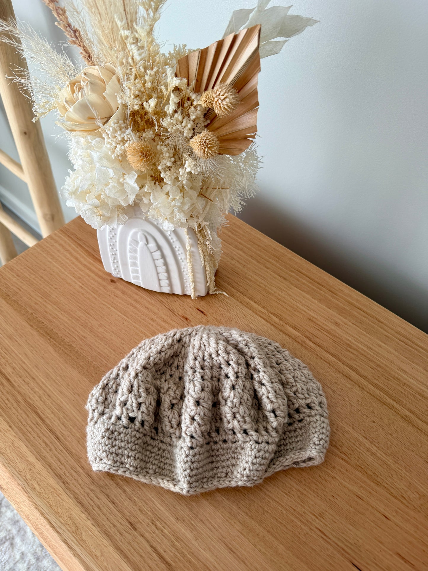 Women’s Crochet Beret | Beige