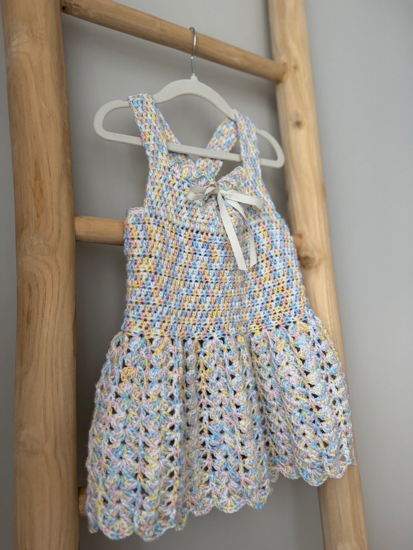 Chelsea Multi-Colour Crochet Dress + Headband