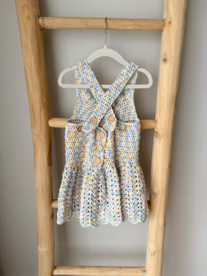 Chelsea Multi-Colour Crochet Dress + Headband