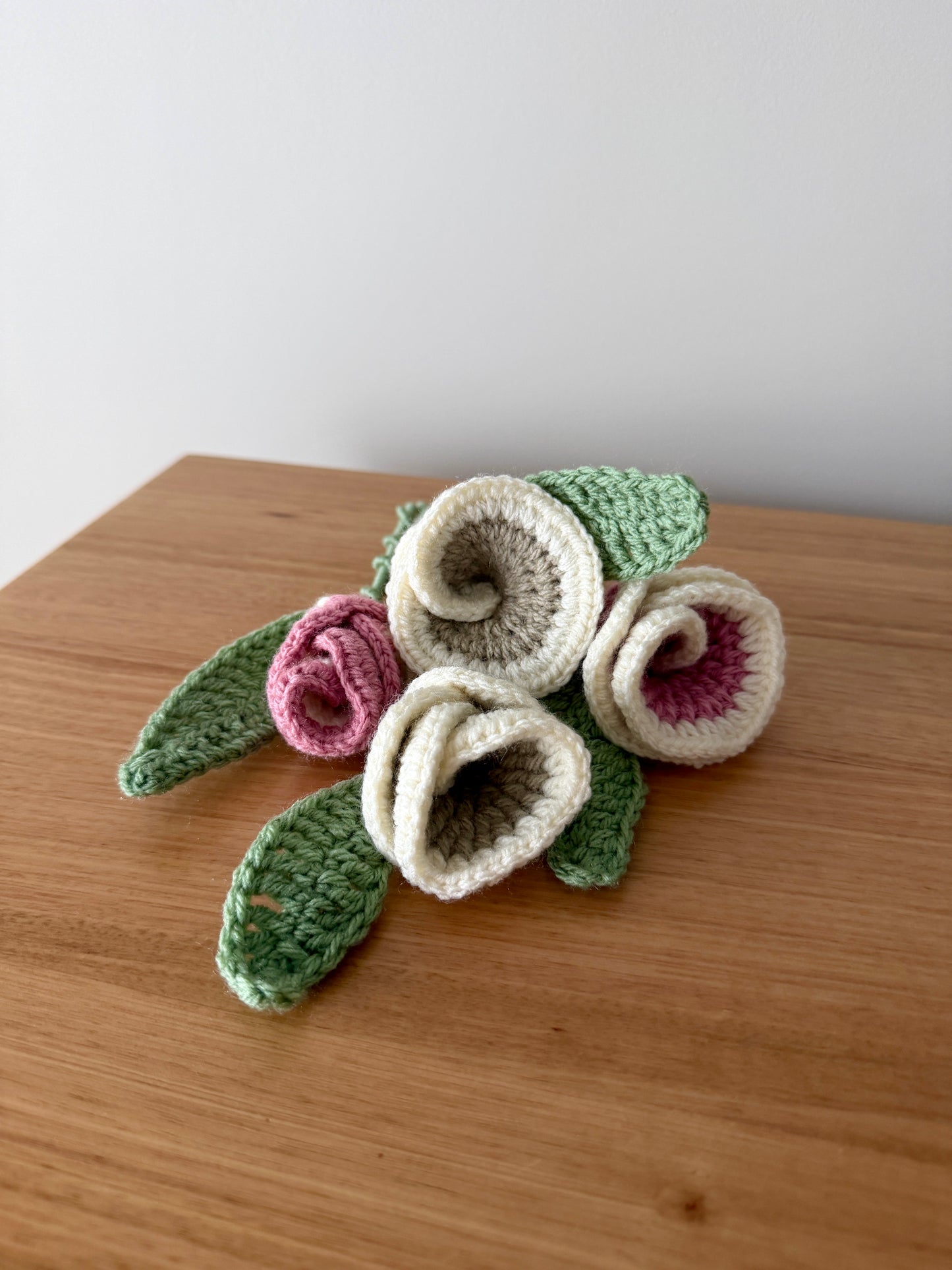 Pink & Cream Single Crochet Rose