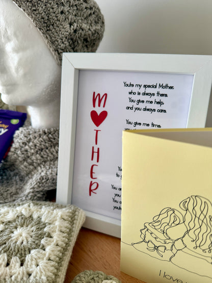 Framed Mother Poem 6x8in