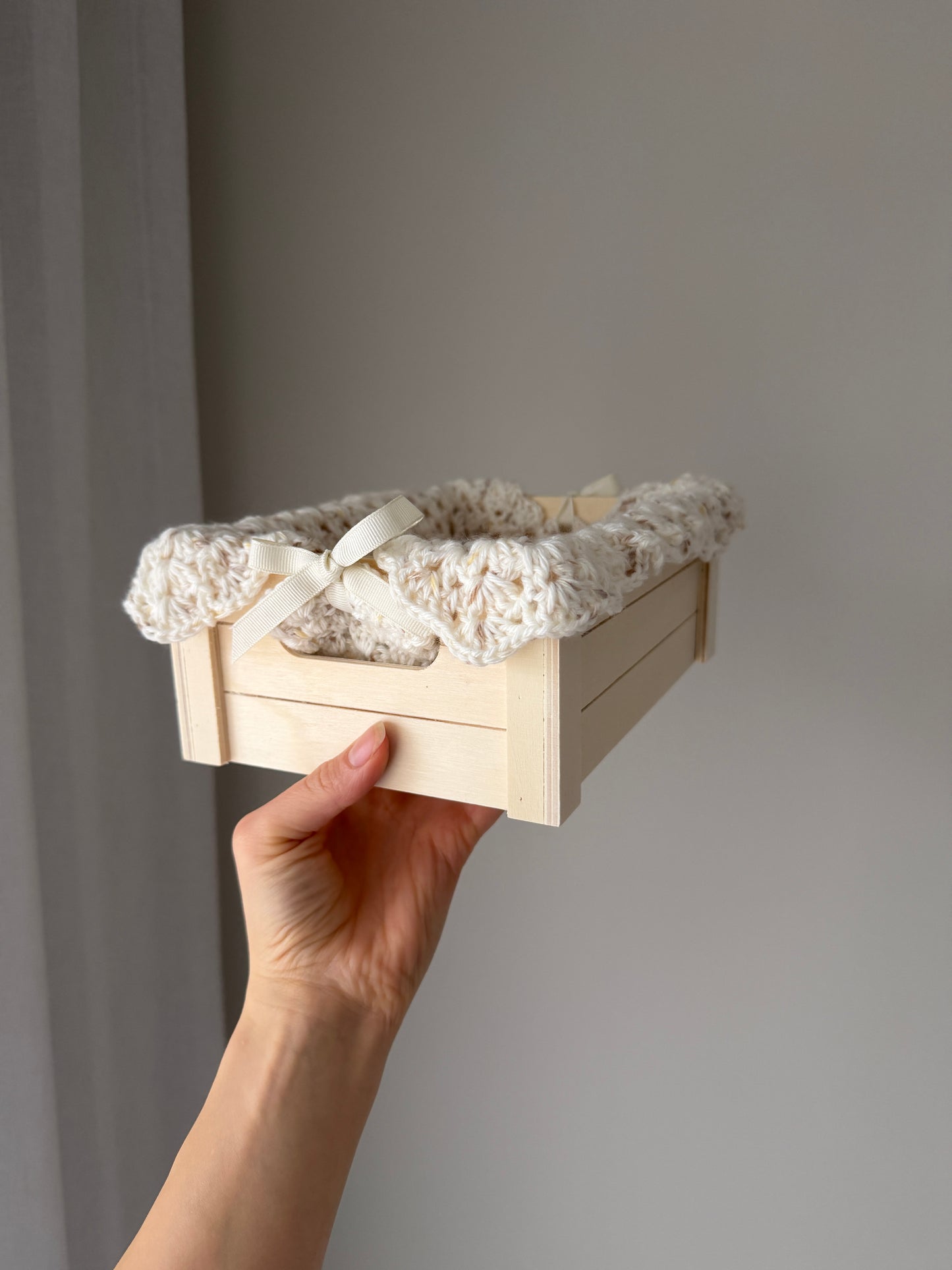 Nappy Box | Crochet Cream/Beige