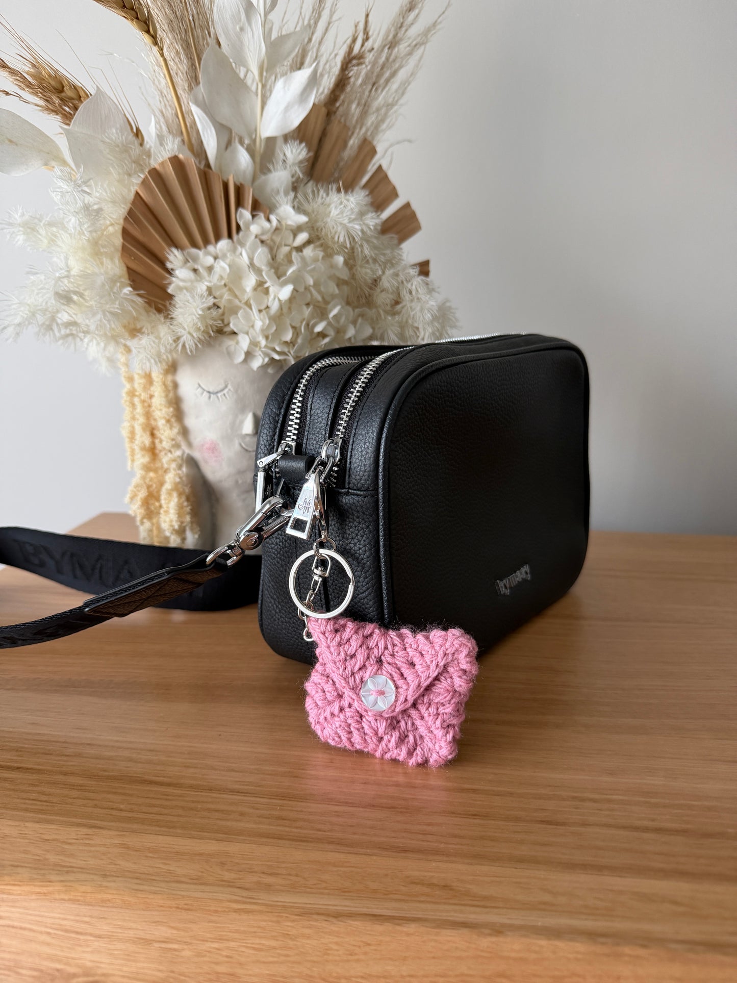 Pink Crochet Purse Key chain
