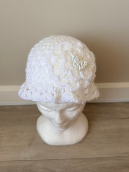 Posie Crochet Hat with Flower Design
