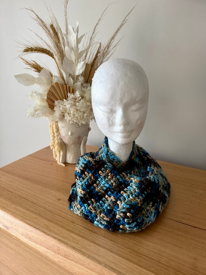 Multi-Colour Crochet Wrap-Around Scarf
