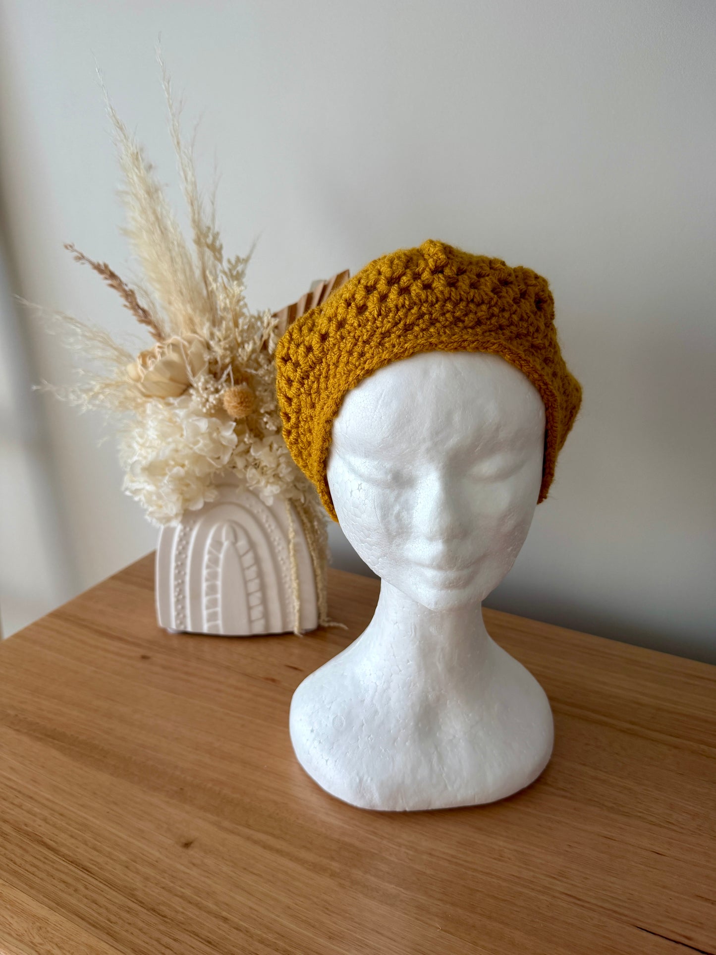 Women’s Crochet Beret | Mustard