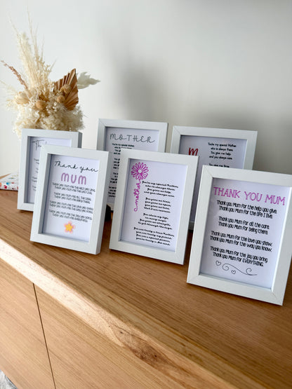 Framed Mother Poem 5x7in