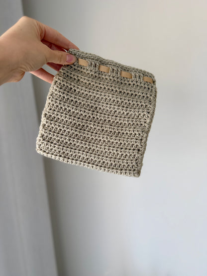 Crochet Pouch with Ribbon Tie