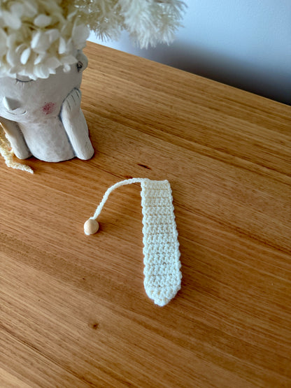 Cream Crochet Bookmark