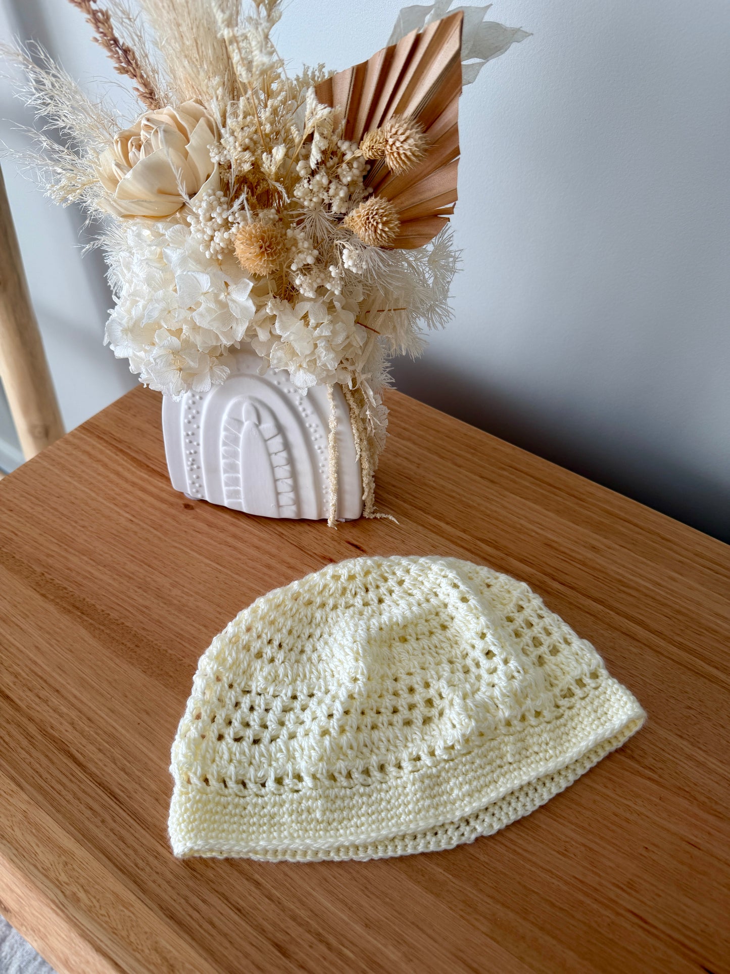 Women’s Crochet Beret | Cream