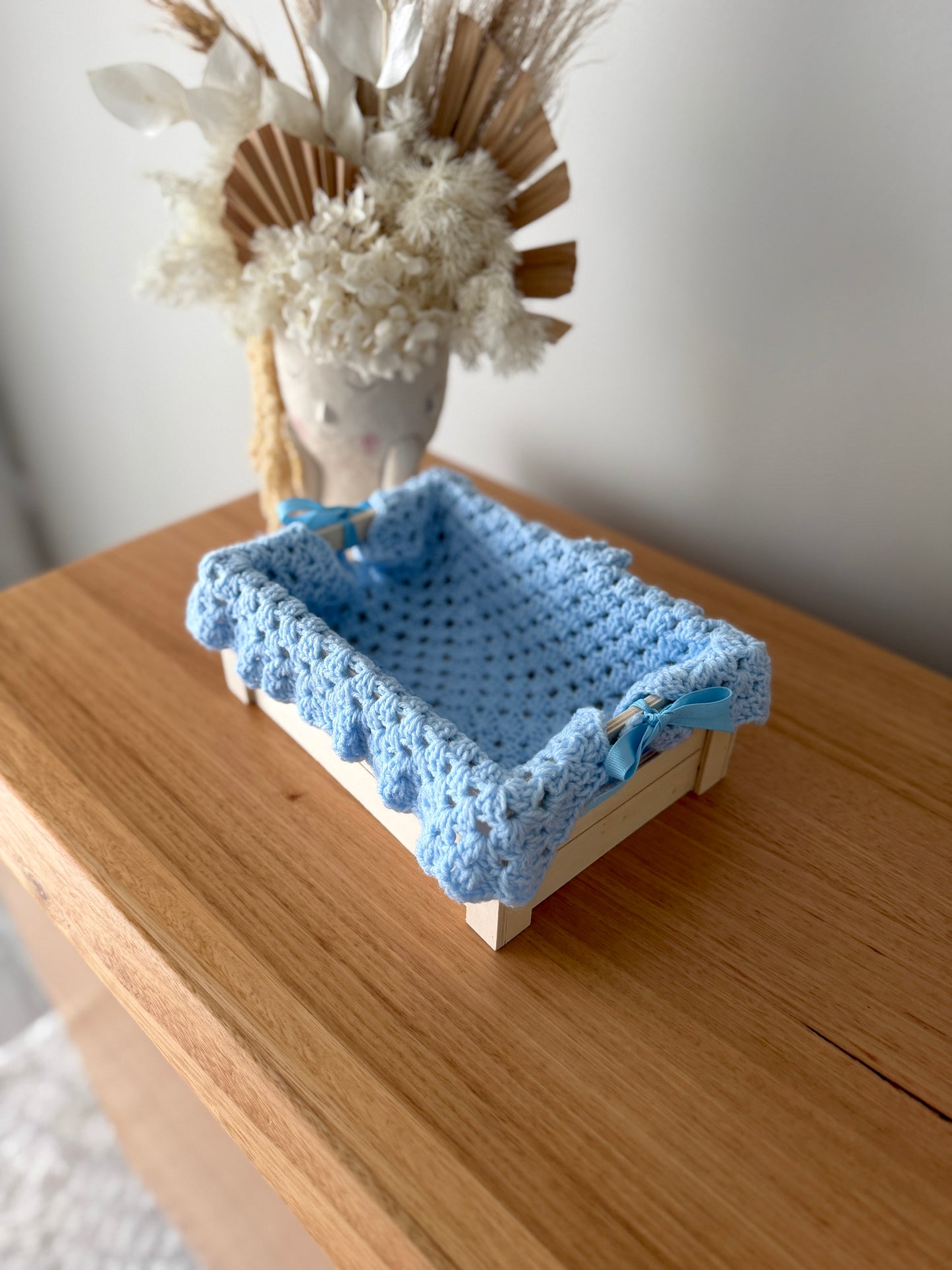 Nappy Box | Crochet Blue