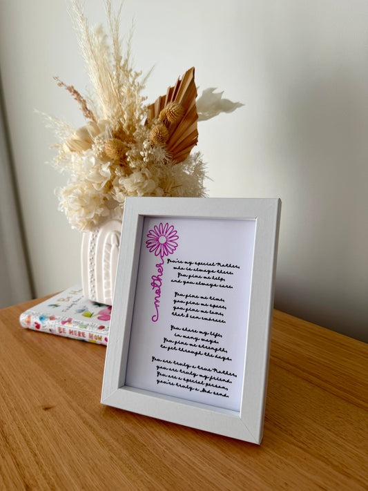 Framed Mother Poem 5x7in