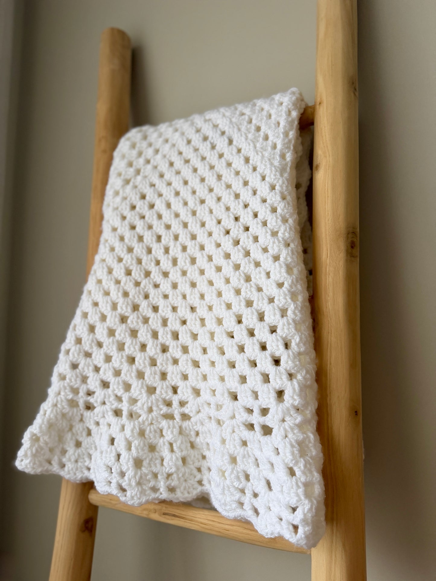 Gorgeous Thick White Crochet Blanket