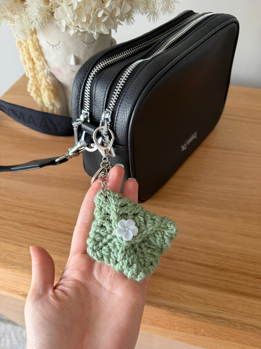 Green Purse Crochet Key Chain