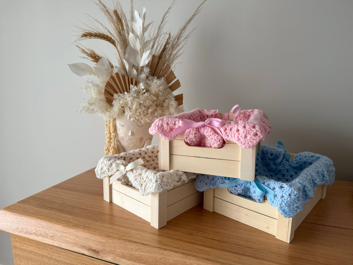 Nappy Box | Crochet Cream/Beige