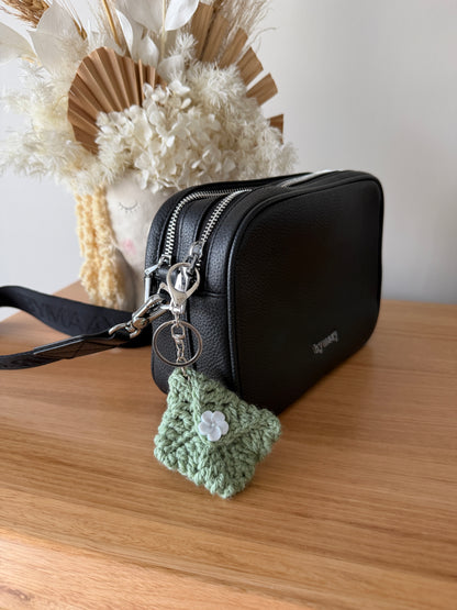 Green Purse Crochet Key Chain