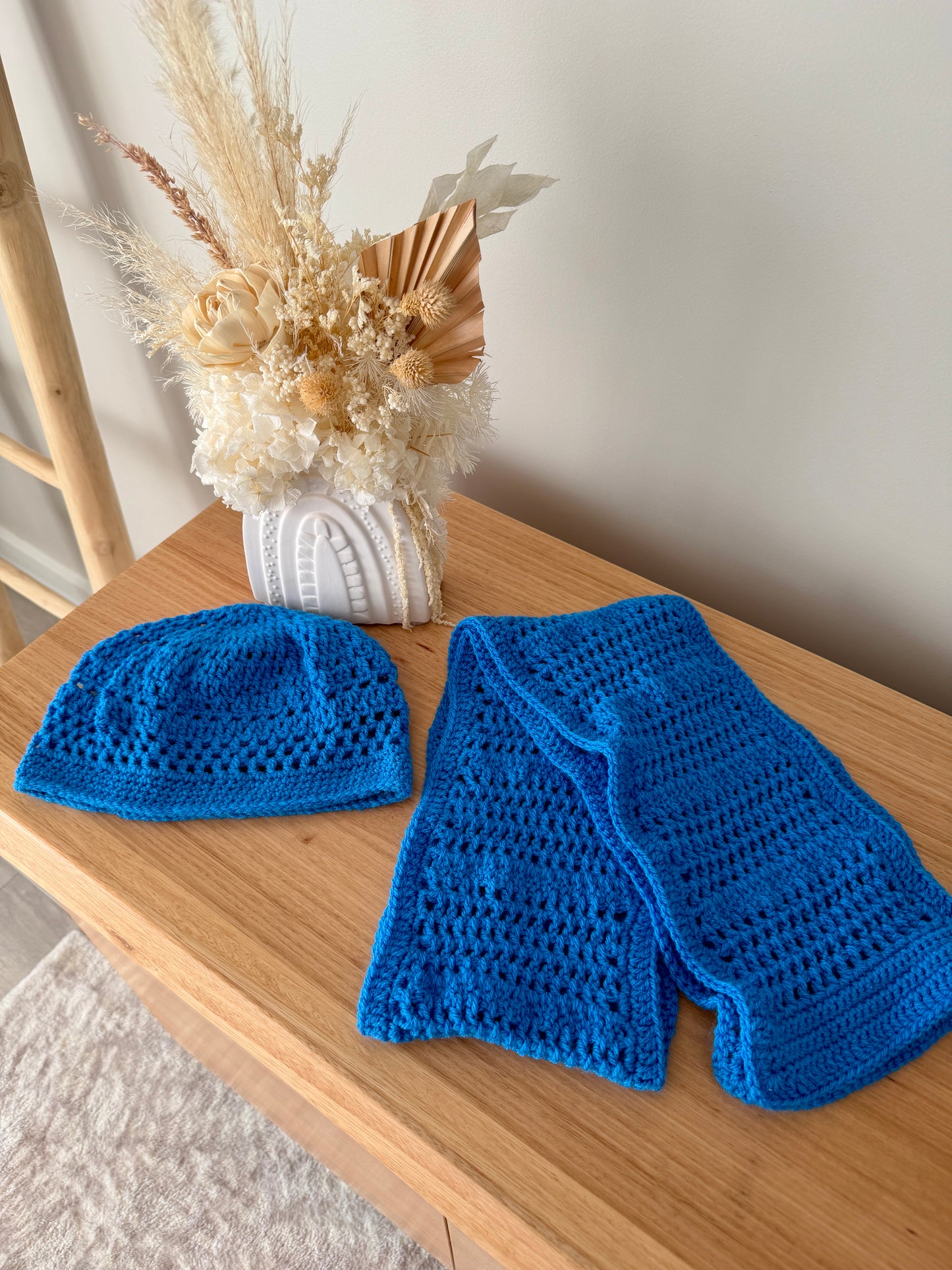 Blue Beret & Scarf Set